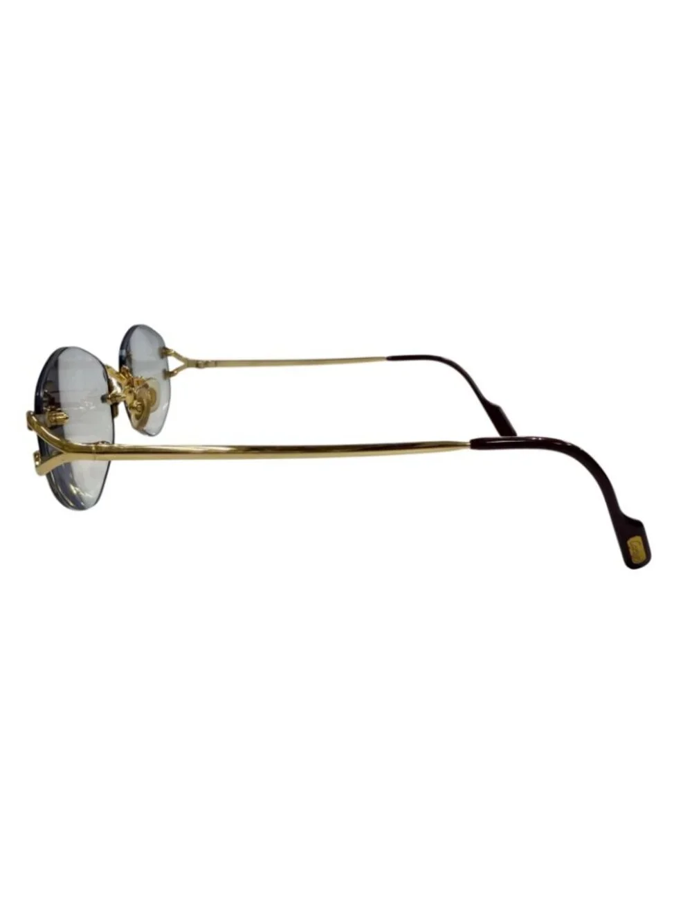 Cartier 2C Decor Two Point Rimless Gradient Lens with Logo Eyewear Sunglasses